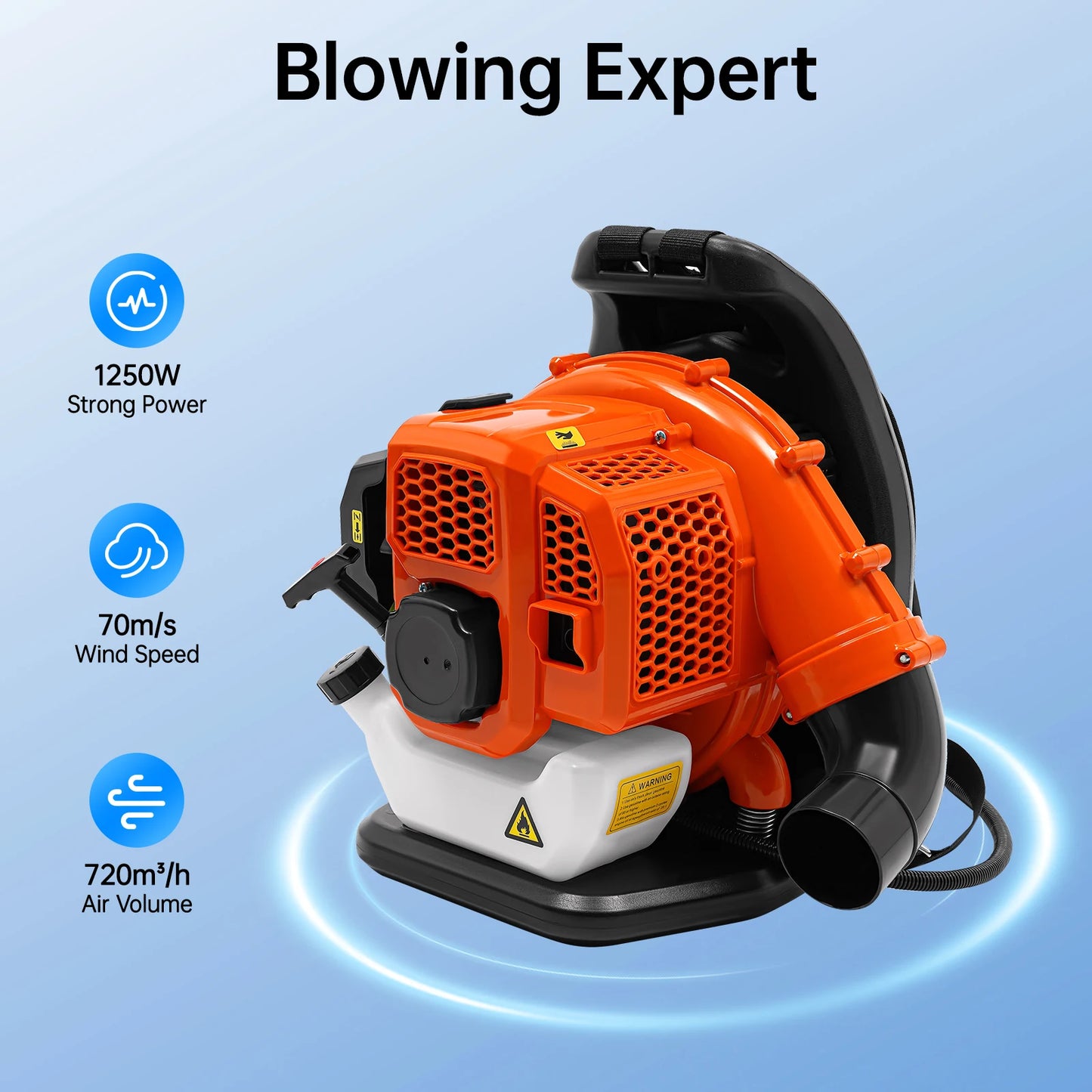 Bymaocar EB808 Backpack Leaf Blower 1.25kW Petrol Garden Blower