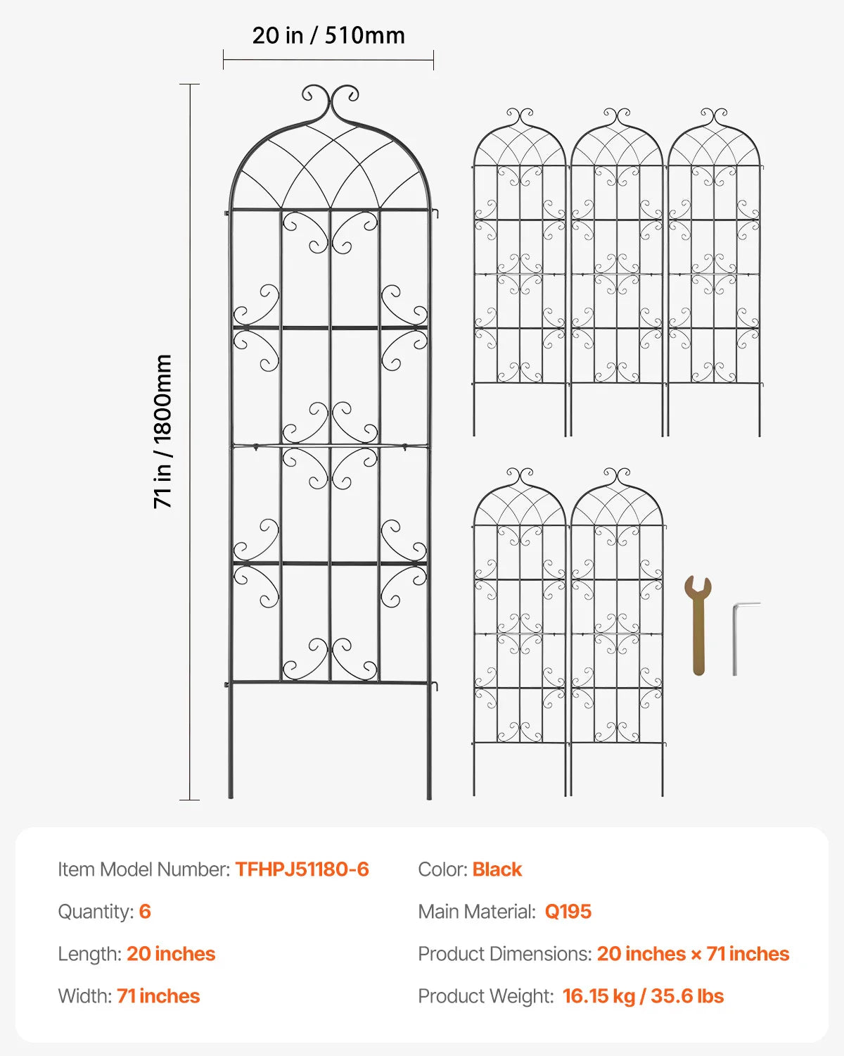 SucceBuy Metal Garden Trellis for Climbing Plants Outdoor Decor