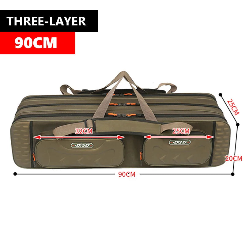 Non Foldable Multifunctional Fishing Rod Bag Waterproof Tackle Storage
