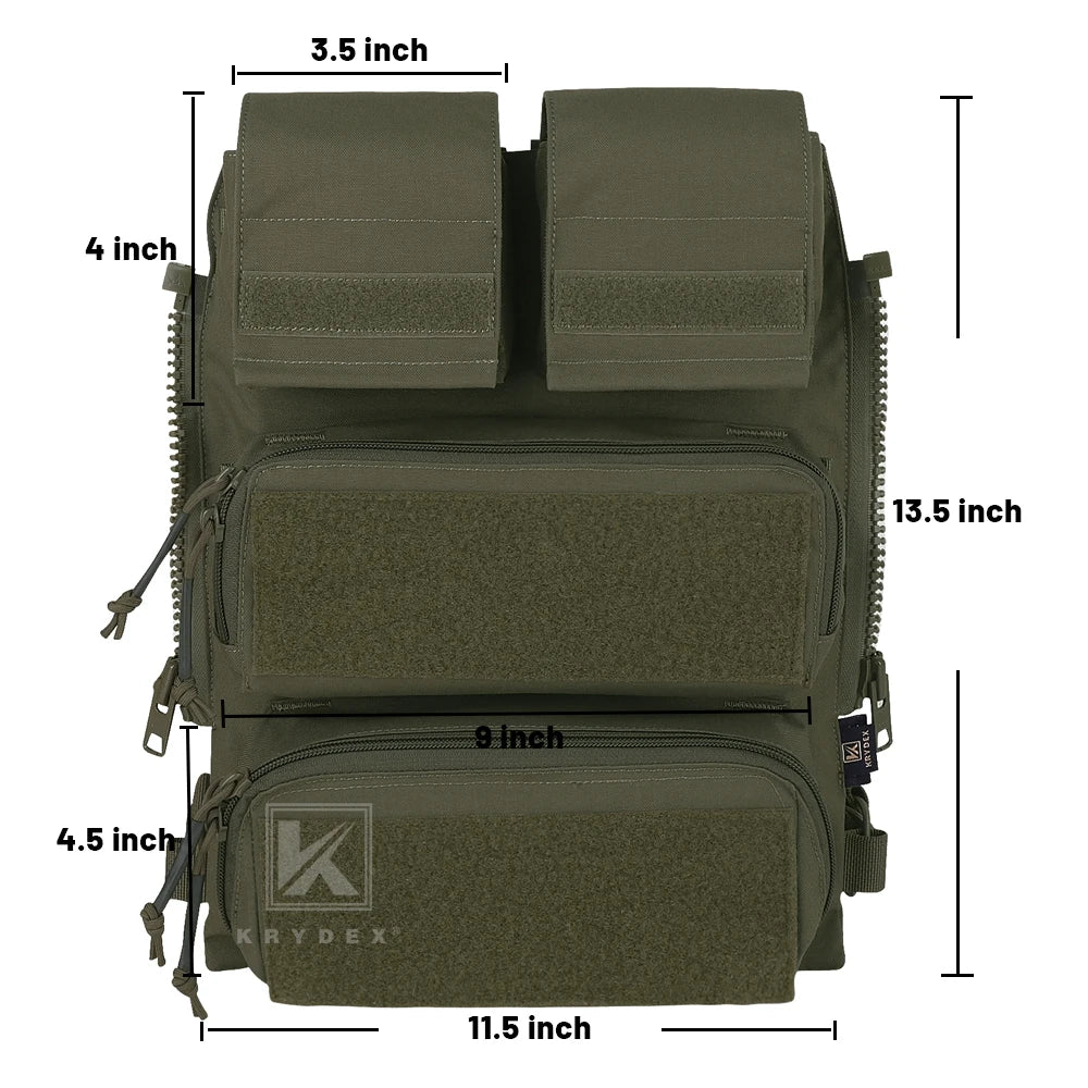 KRYDEX Tactical Modular Back Panel Molle Pouch For AVS JPC 2.0