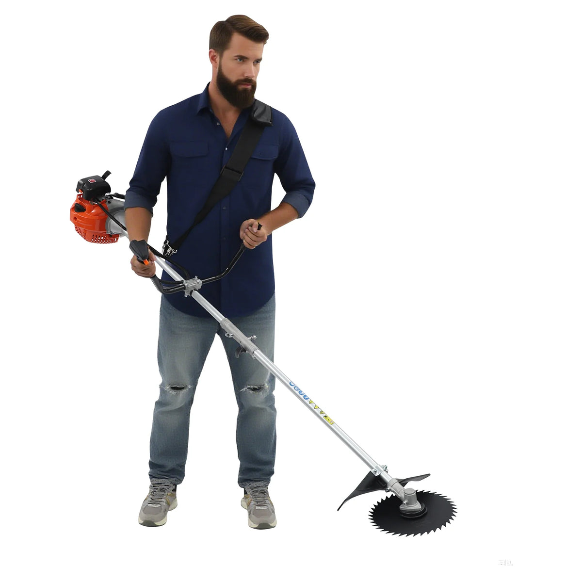 Gas Powered Weed Trimmer Brush Cutter With Three Cutting Heads - Parry's Picks