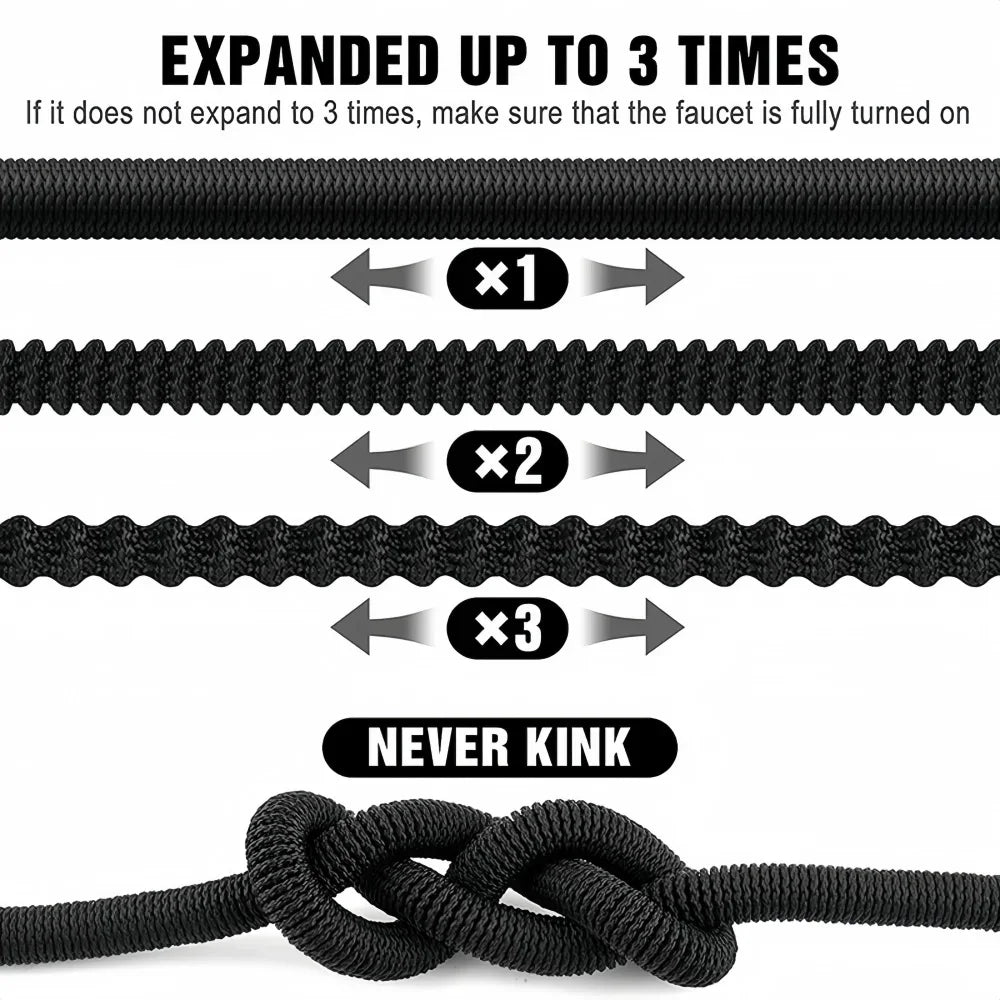 Upgraded Expandable Garden Hose Kit With Flexible Crush Proof Design