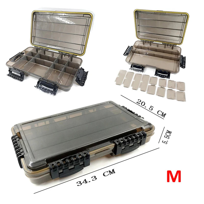 JSFUN Large Capacity Waterproof Fishing Tackle Box For Gear Storage
