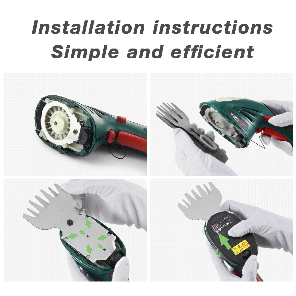 POSENPRO 2-In-1 Cordless Hedge Trimmer And Grass Shear Battery Included