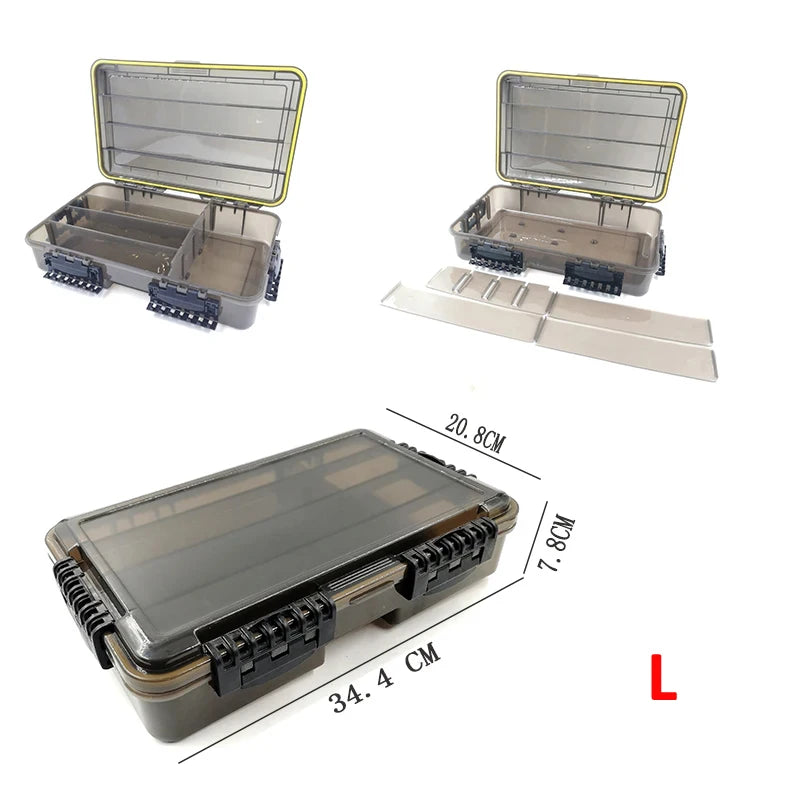 JSFUN Large Capacity Waterproof Fishing Tackle Box For Gear Storage
