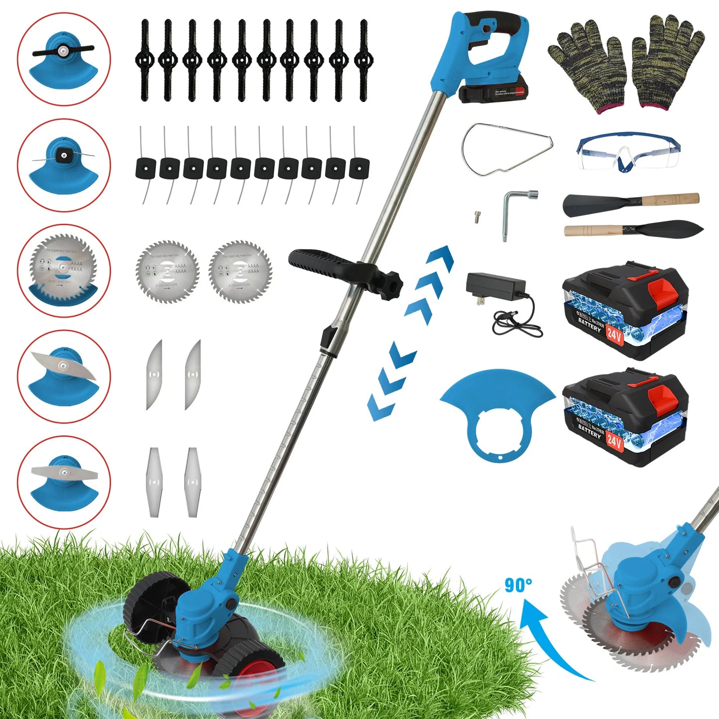 Cordless Grass Trimmer Three In One Edger And Mower