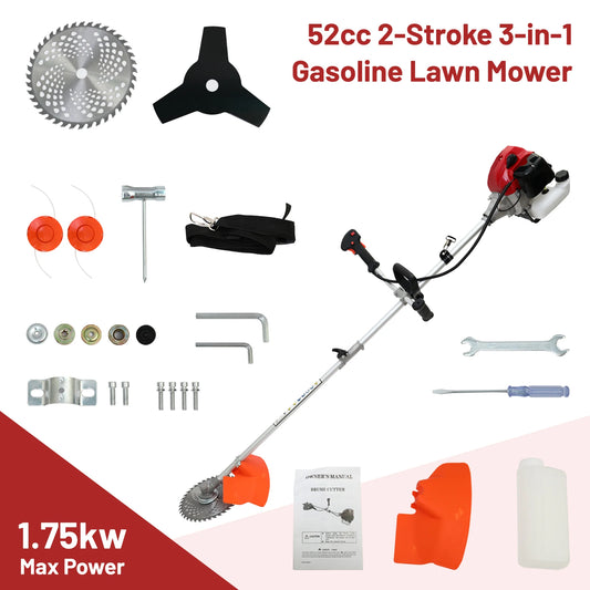 52cc 2-Stroke Gas Lawn Tool With 4 Detachable Trimmer Heads - Parry's Picks