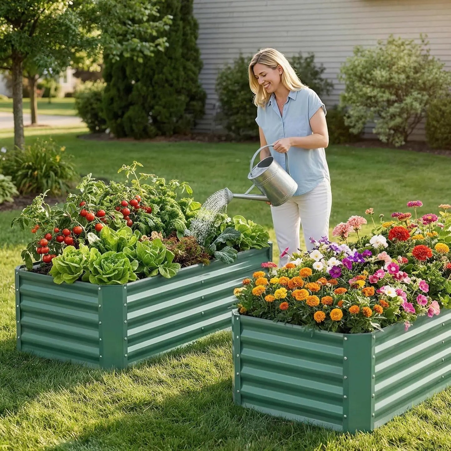 Galvanized Raised Garden Bed Kit For Vegetables Flowers And Herbs