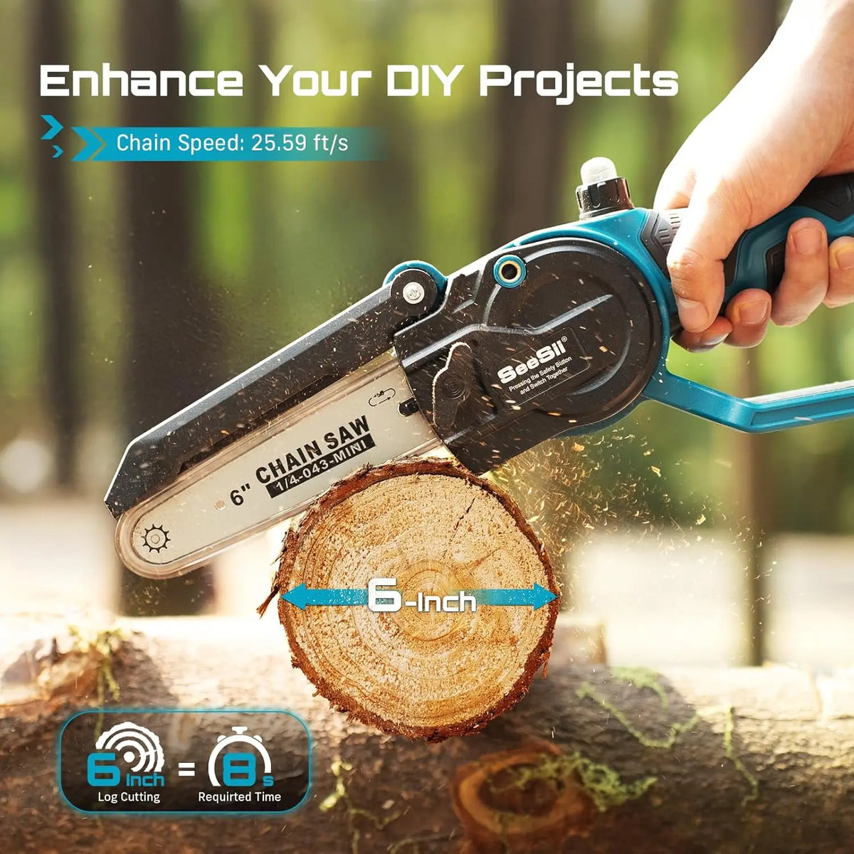 Seesii Cordless Brushless Mini Chainsaw and Pruning Shears Combo - Parry's Picks