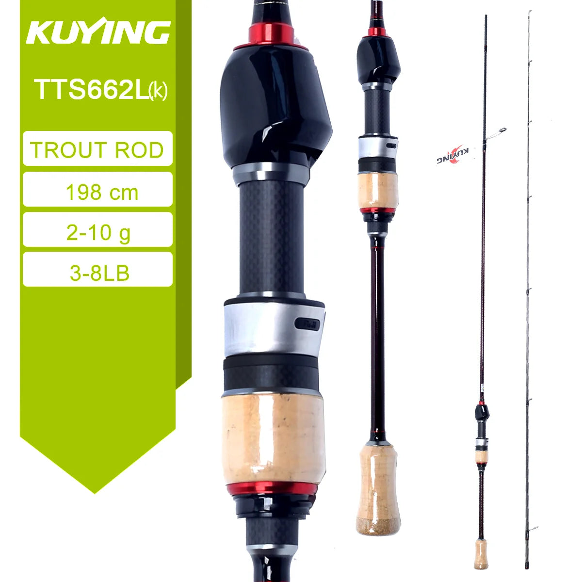Kuying Carbon Lure Rod For Casting And Spinning Fishing