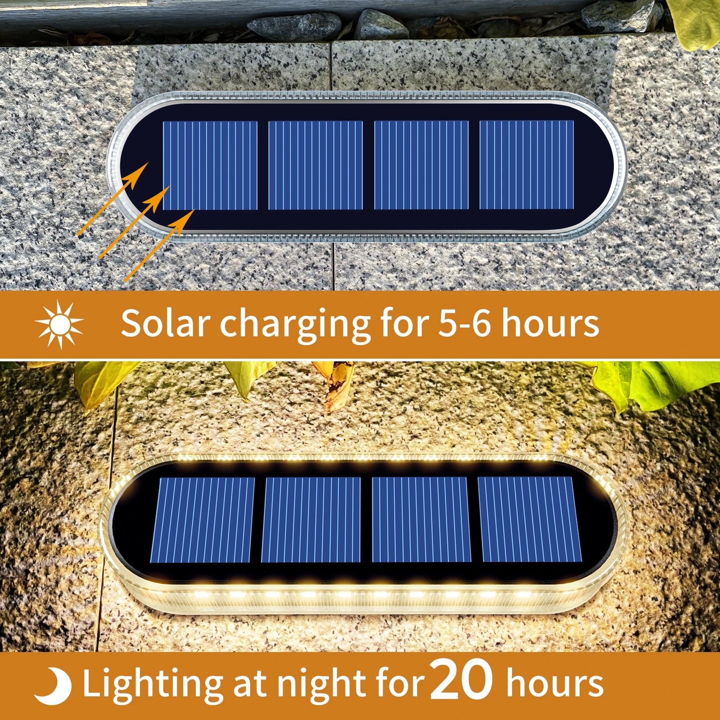 4 Pack Solar Deck Lights IP68 Waterproof Auto On Off LED Step Lights For Path