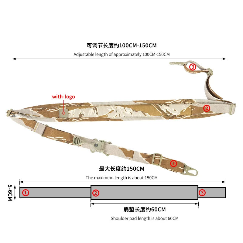 Modular Tactical Rifle Sling Padded Two Point One Point Strap - Parry's Picks