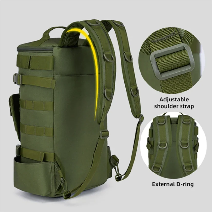 Military Style Tactical Fishing Backpack With Rod Holders