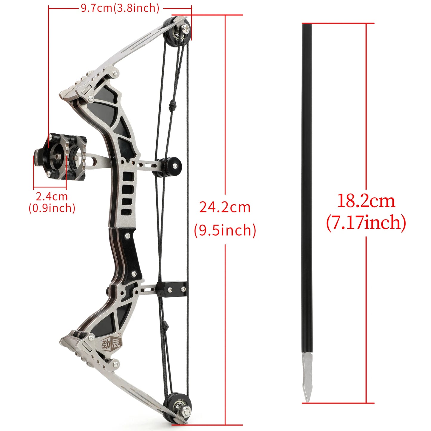 Mini Compound Bow Set 12lb With 12 Arrows For Target Practice
