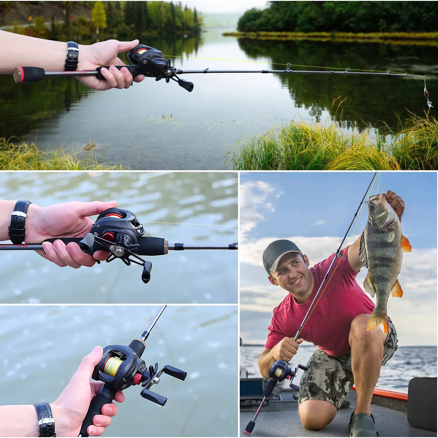 Sougayilang Baitcasting Rod And Reel Full Kit With Aluminum Spool