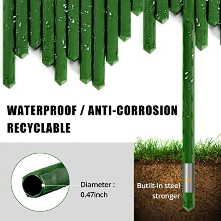 Heavy Duty Plastic Coated Steel Tomato Stake Pack 40