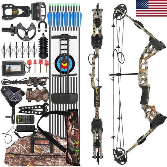 Adjustable Compound Bow Set 20-70 Lb With 500 Carbon Arrows - Parry's Picks