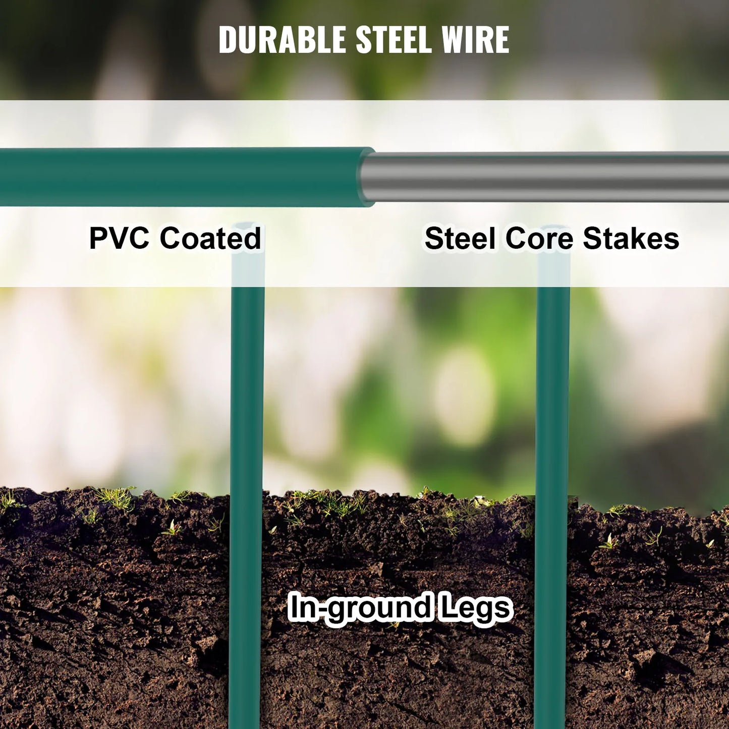 Tomato Cage Set Square Steel Plant Supports PVC Coated Pack