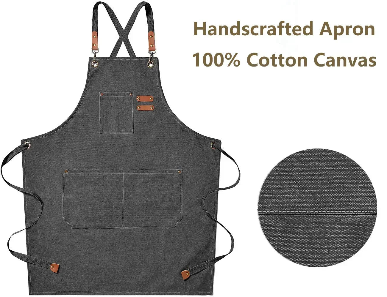 Hebei Canvas Kitchen Apron For Chefs And Restaurant Staff With Cross Back Design
