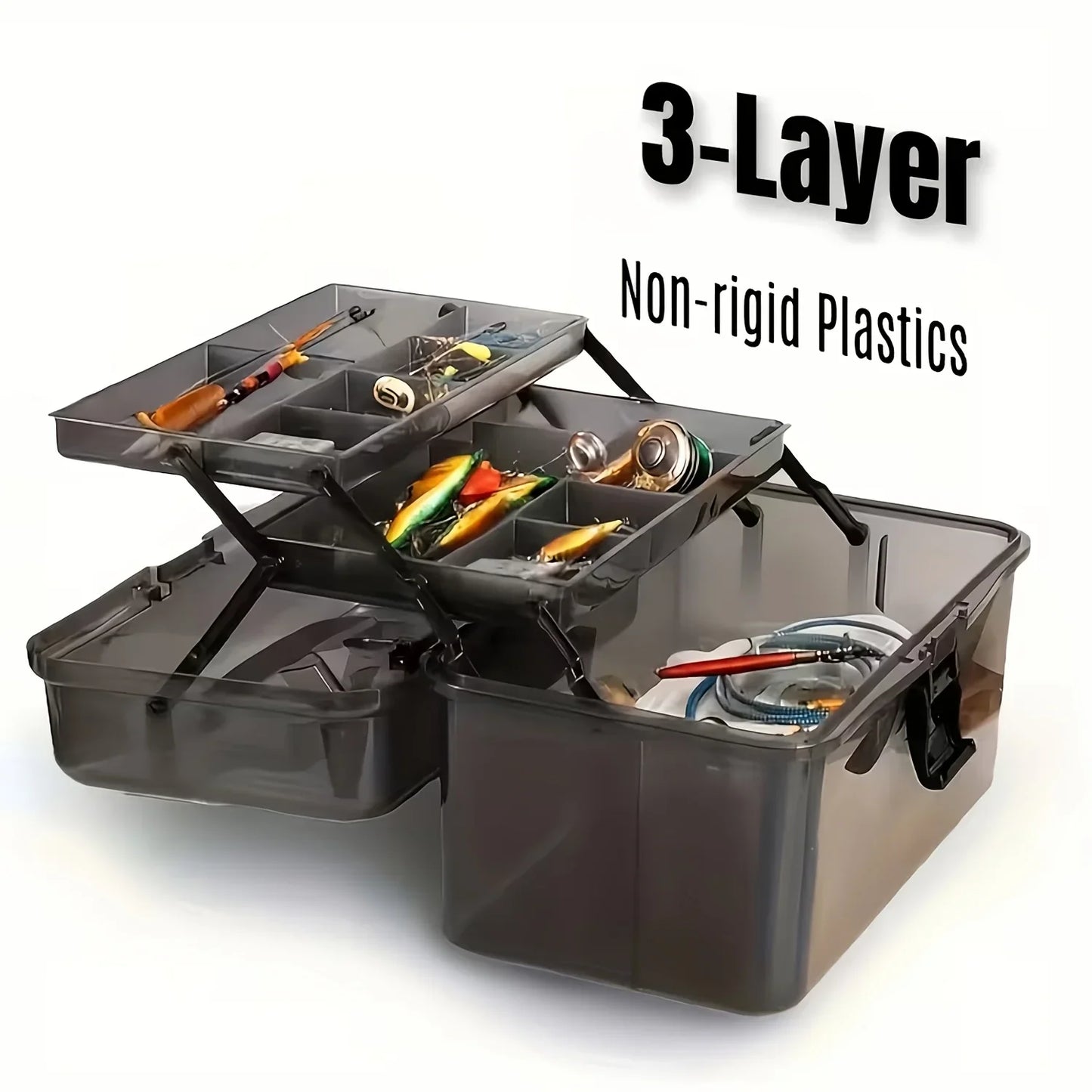 Durable PE Fishing Gear Box With Capacity Built In Lock