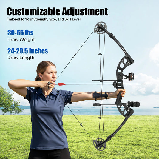 Compound Bow 30 55 Lbs Adjustable Draw Weight 3PinSight - Parry's Picks