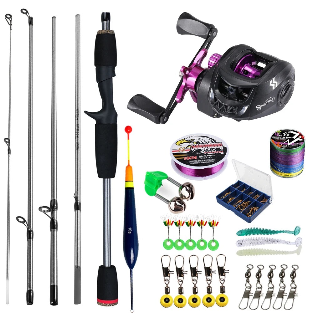 Sougayilang Baitcasting Rod And Reel Full Kit With Aluminum Spool