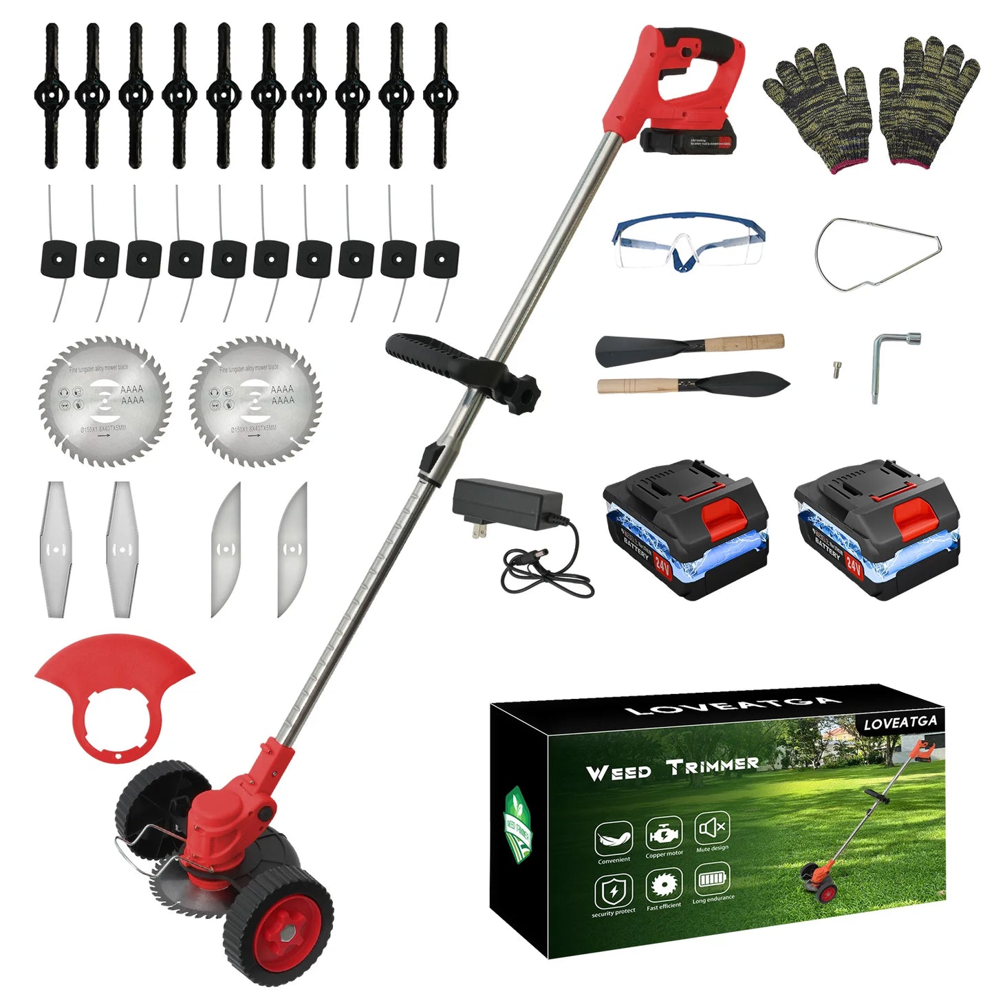 Cordless Grass Trimmer Three In One Edger And Mower