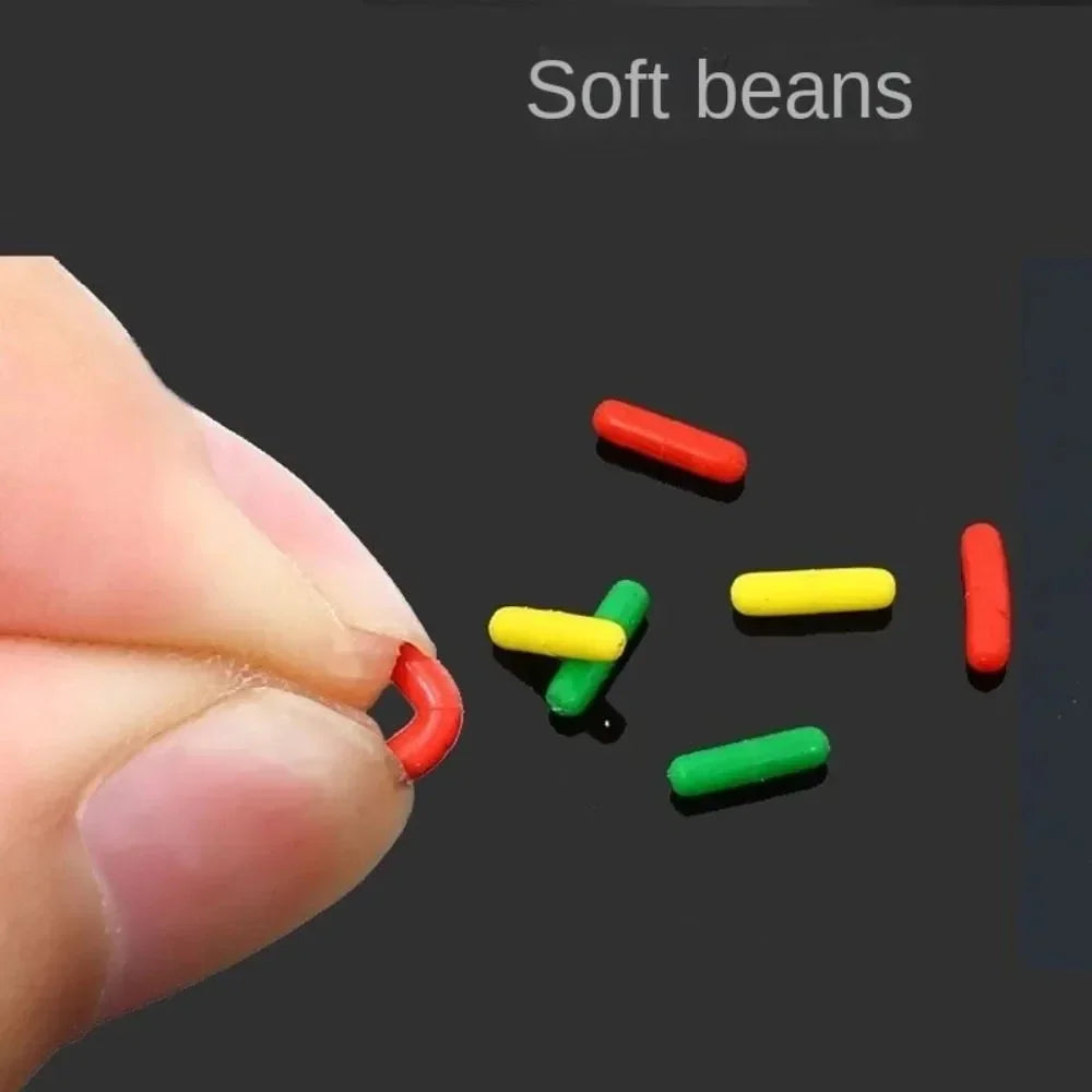 600 Pcs Rubber Stopper Fishing Floats Oval Bean Style Pack
