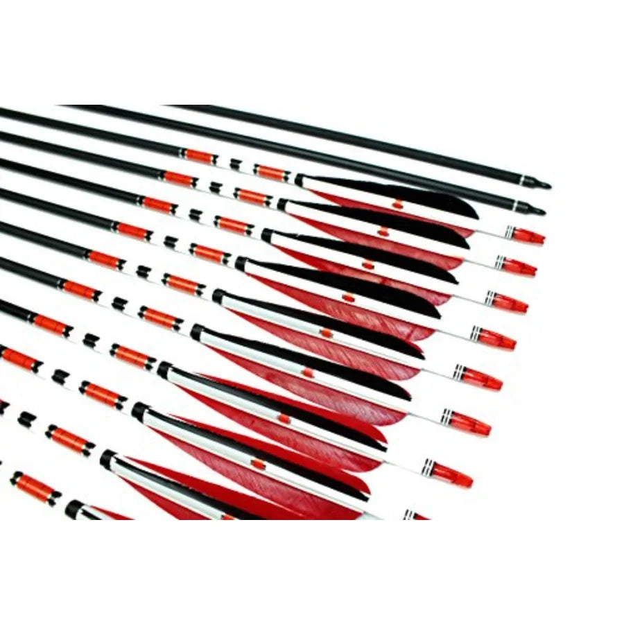 Carbon Arrows With Turkey Feathers For Hunting And Practice Recurve Bows