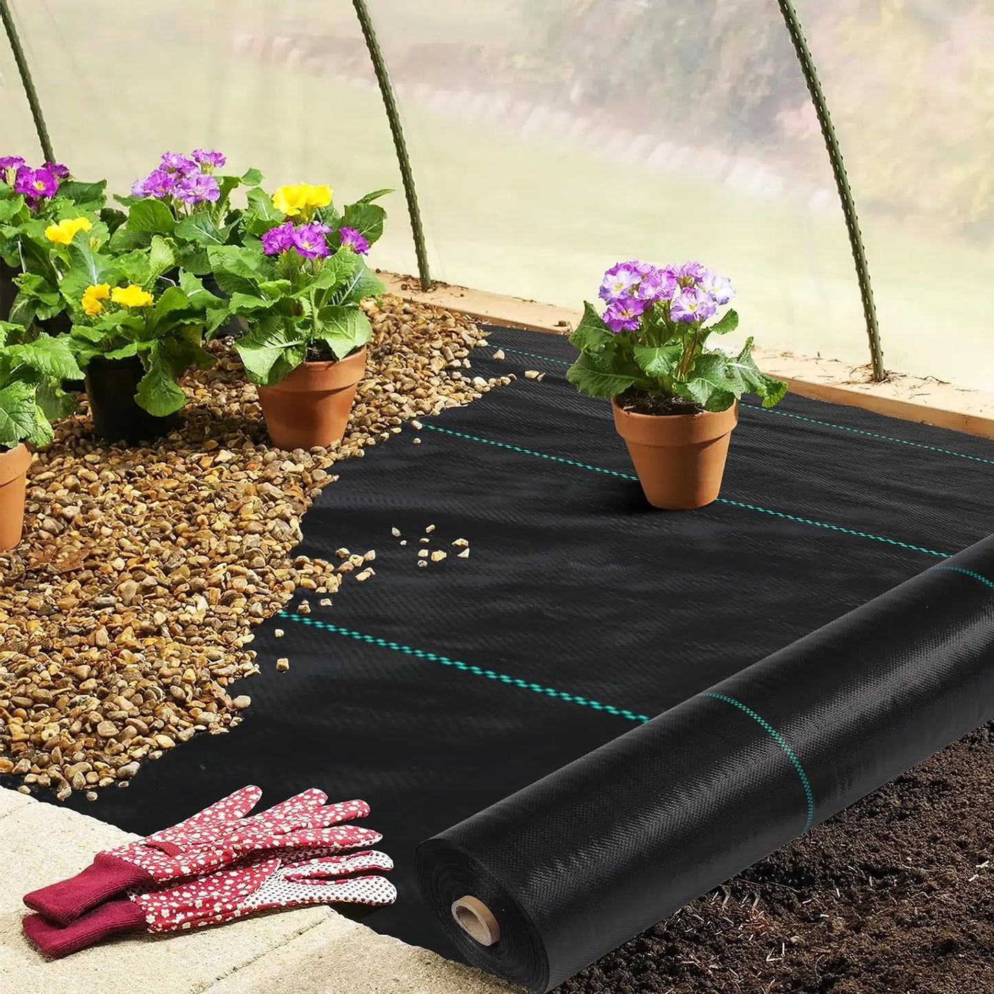 HiMISS Heavy Duty Weed Barrier Landscape Fabric for Garden
