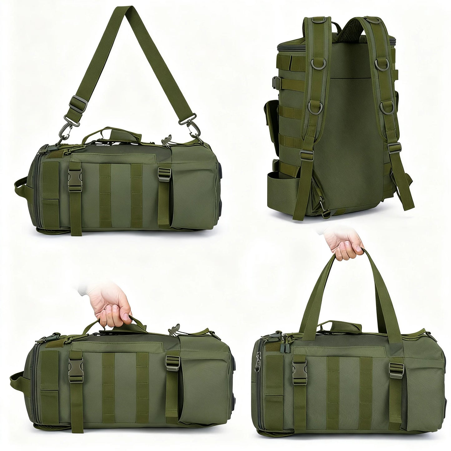 Multifunctional Fishing Backpack Tackle Bag With Rod Holders Waterproof Nylon