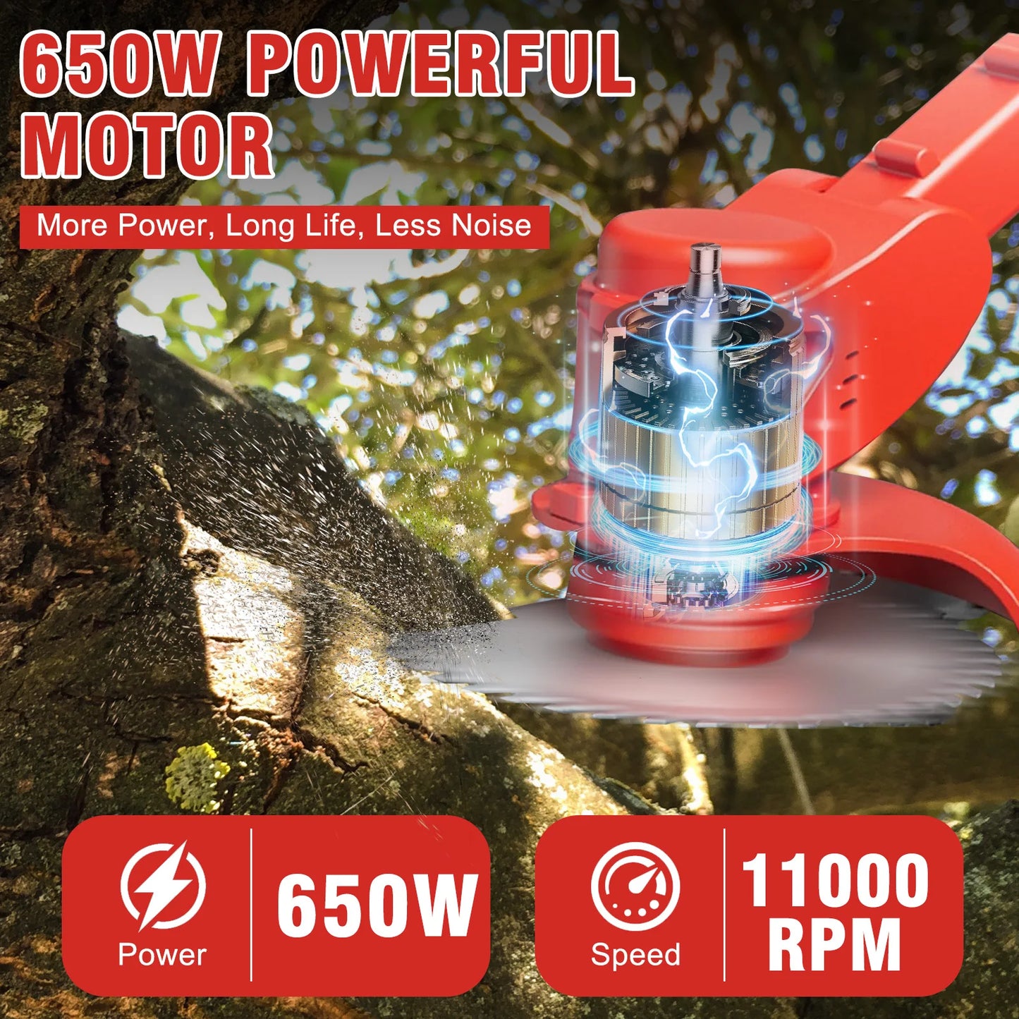 Cordless 21V Weed Wacker Edger 3-in-1 With Wheels