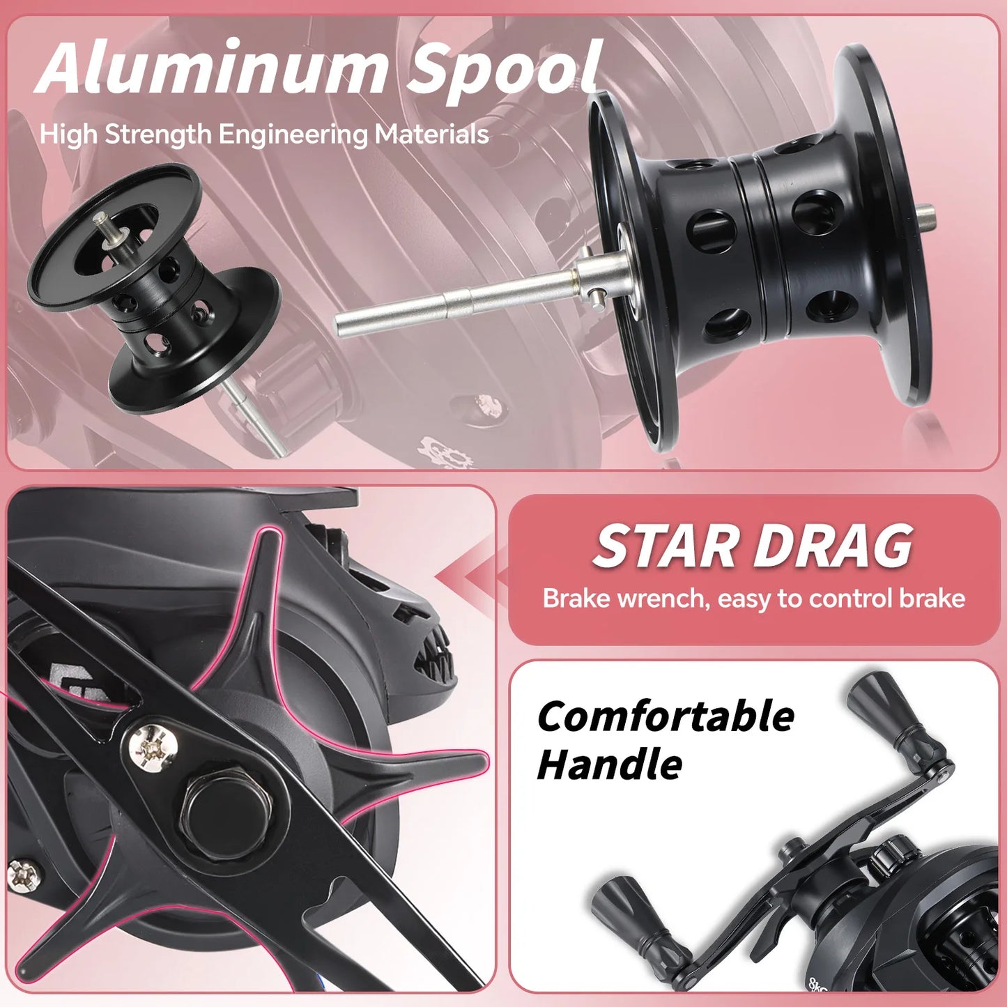 Sougayilang Baitcasting Rod and Reel Combo Set for Bass