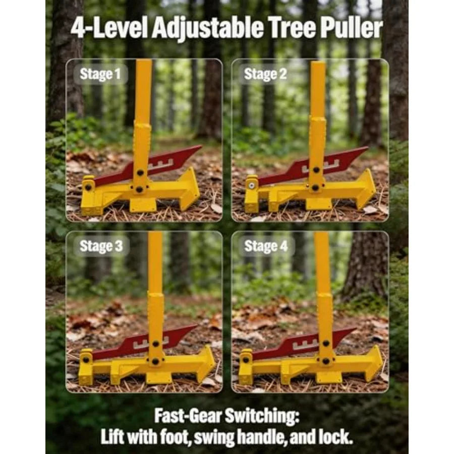 Heavy Duty Tree Puller Manual Tool With High Leverage Uproots Shrubs