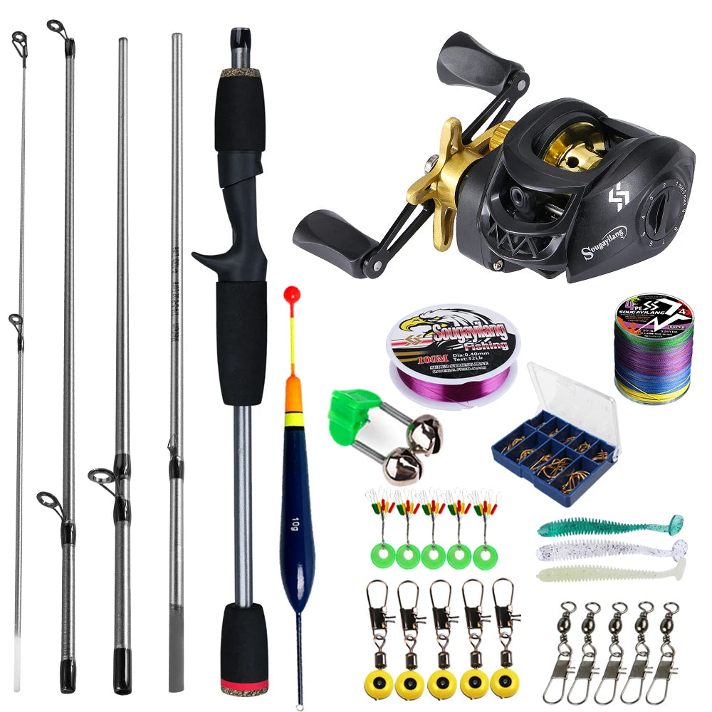 Sougayilang Baitcasting Rod And Reel Full Kit With Aluminum Spool