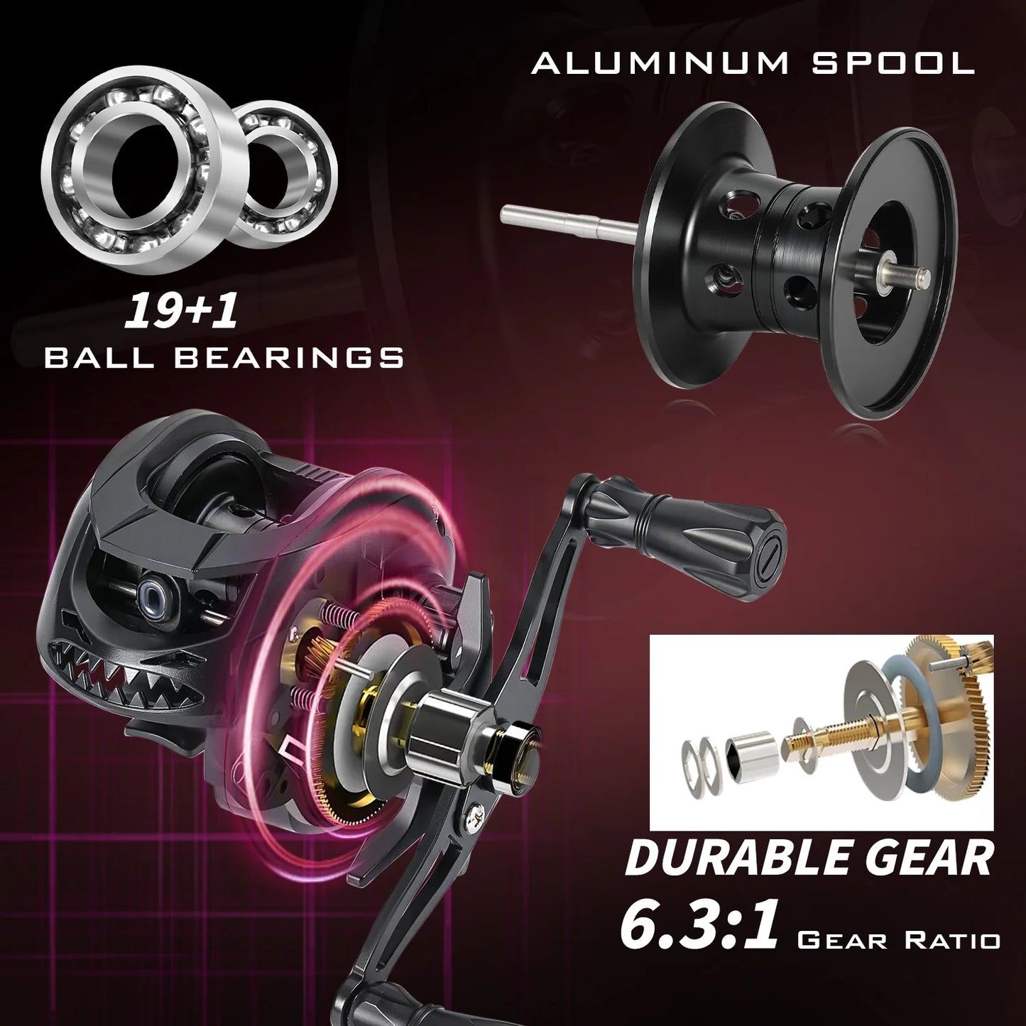 Sougayilang Baitcasting Rod and Reel Combo Set for Bass