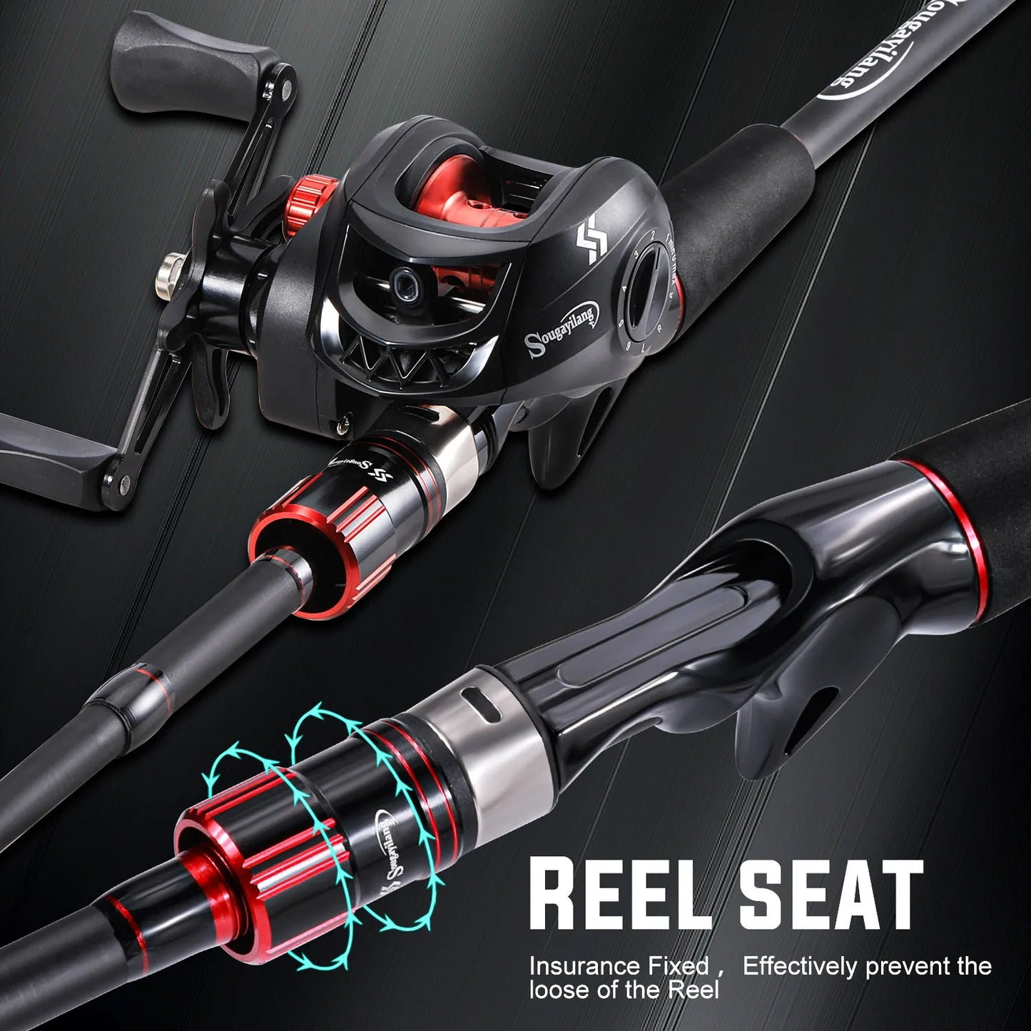 Sougayilang Baitcasting Rod And Reel Combo With 7.2 To 1 Gear Ratio