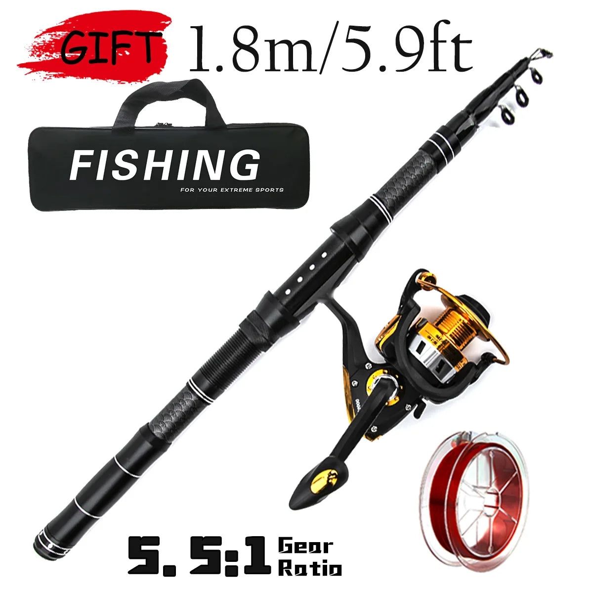 Carbon Spinning Rod Set for Long Throw Ocean Fishing Gear