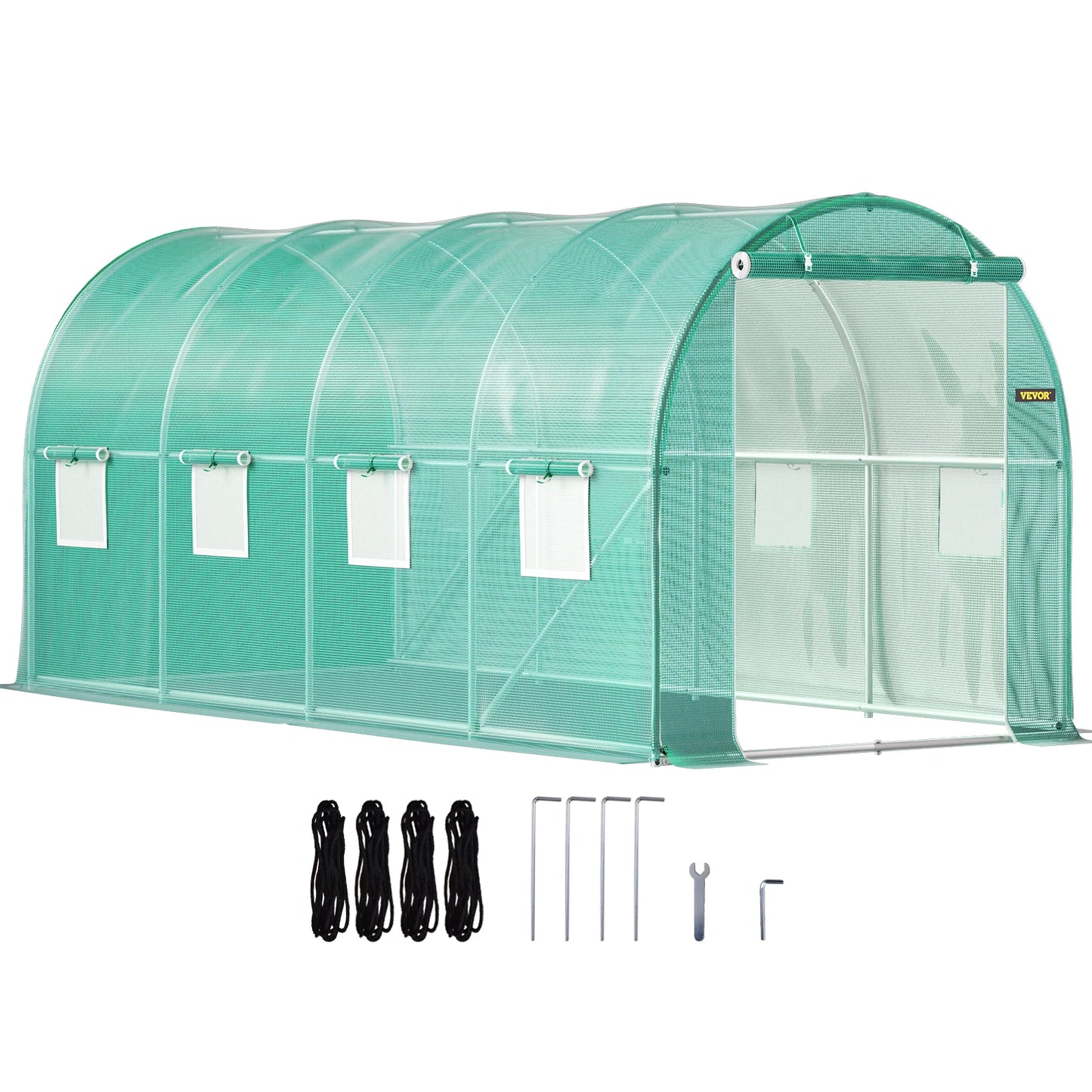 SucceBuy Walk In Tunnel Greenhouse Galvanized Frame With Waterproof Cover