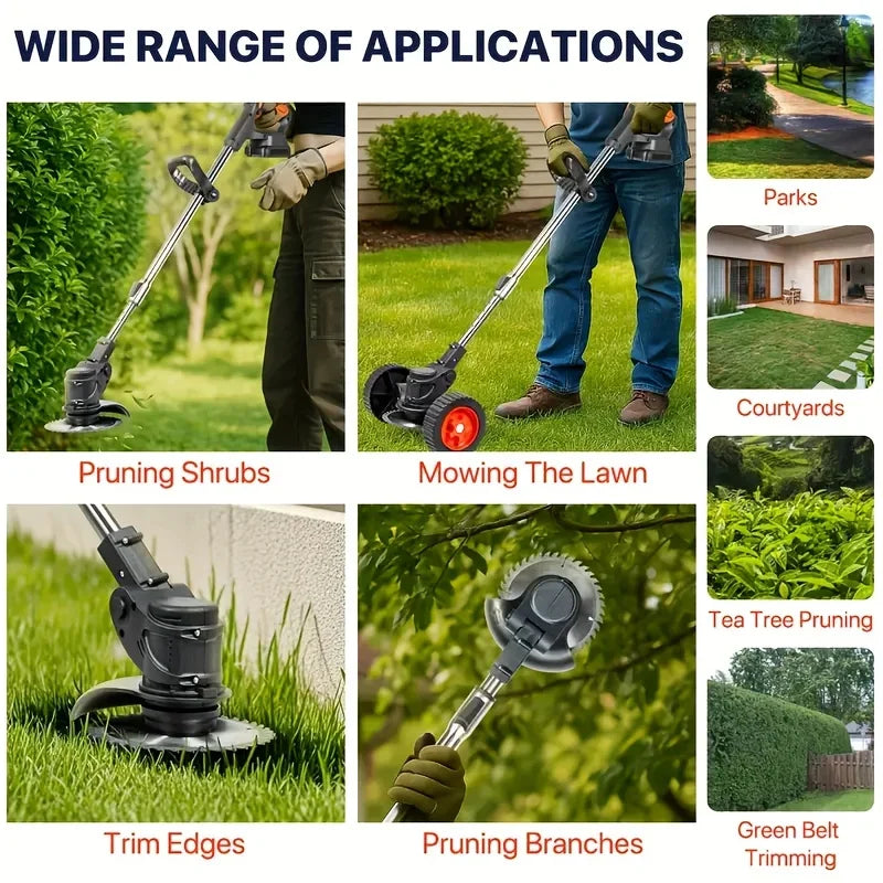 Wireless Portable Weed Trimmer Edger Lawn Care With Dual Batteries