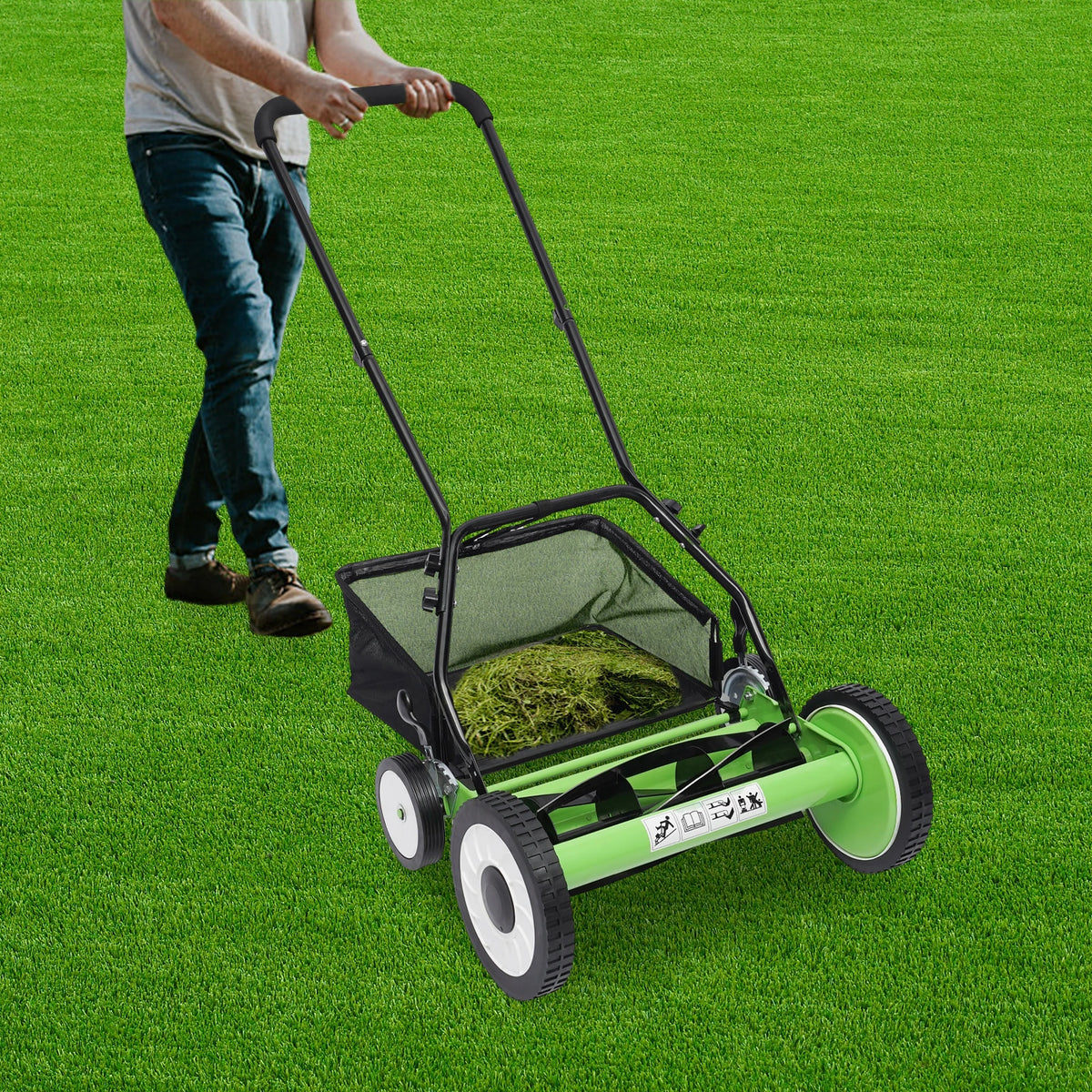 Bymaocar Manual Push Reel Lawn Mower With Grass Catcher - Parry's Picks
