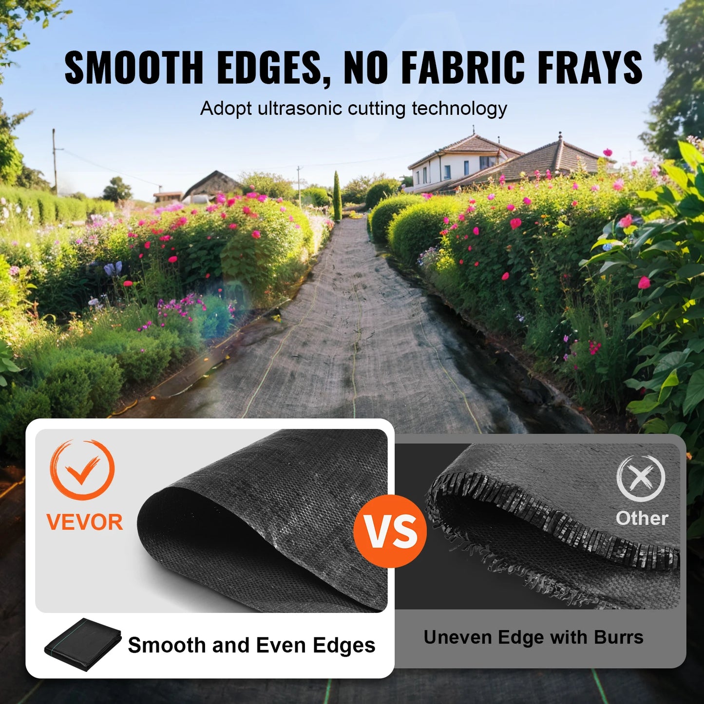 VEVOR Weed Barrier Landscape Fabric High Permeability Woven Geotextile