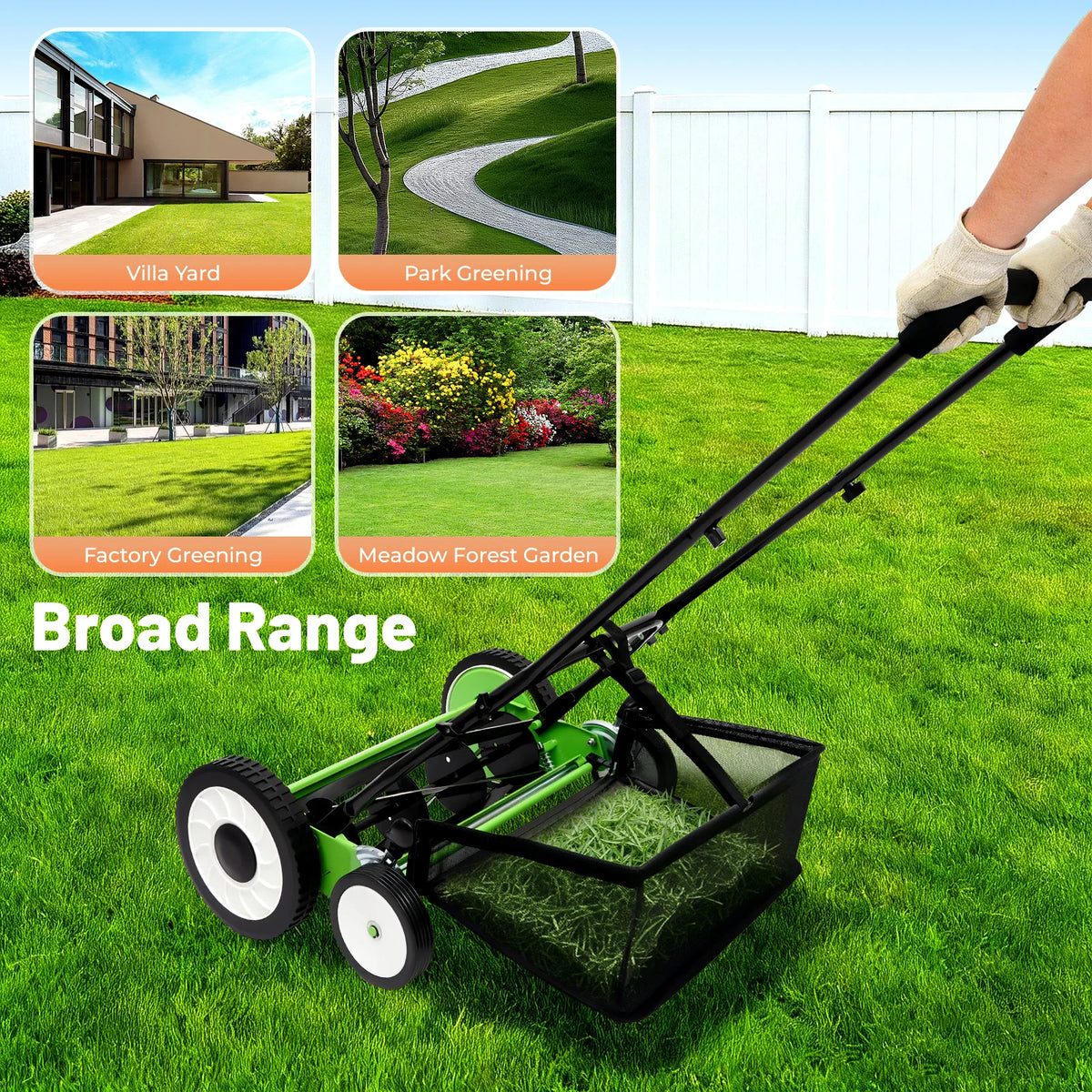 Bymaocar Manual Push Reel Lawn Mower With Grass Catcher - Parry's Picks