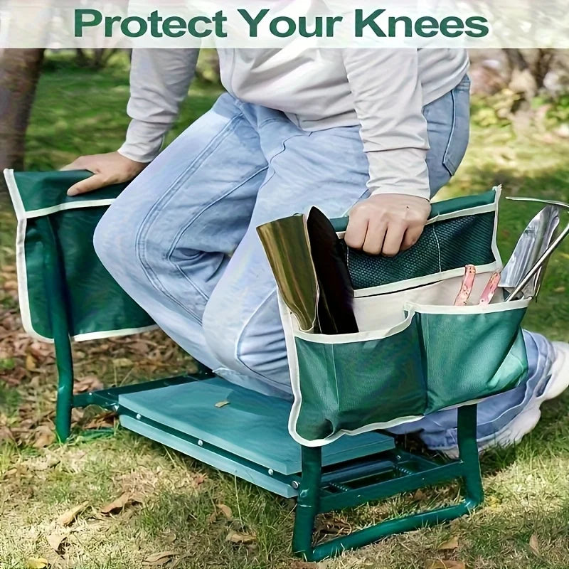 Oxford Gardening Kneeling Stool Organizer With Portable Storage Bag And Tool Kit