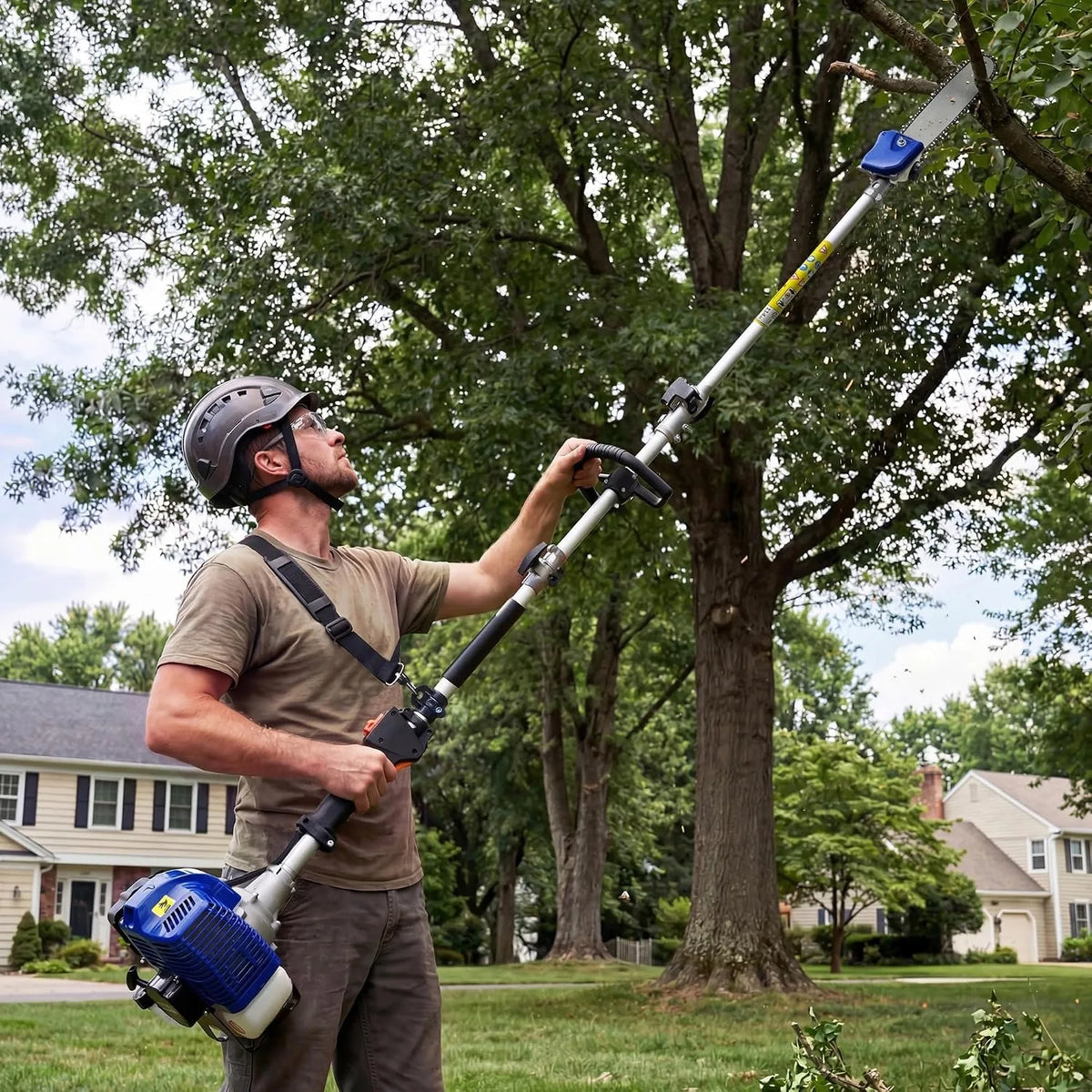 Gas Powered Pole Saw Chainsaw for High Reach Tree Pruning - Parry's Picks