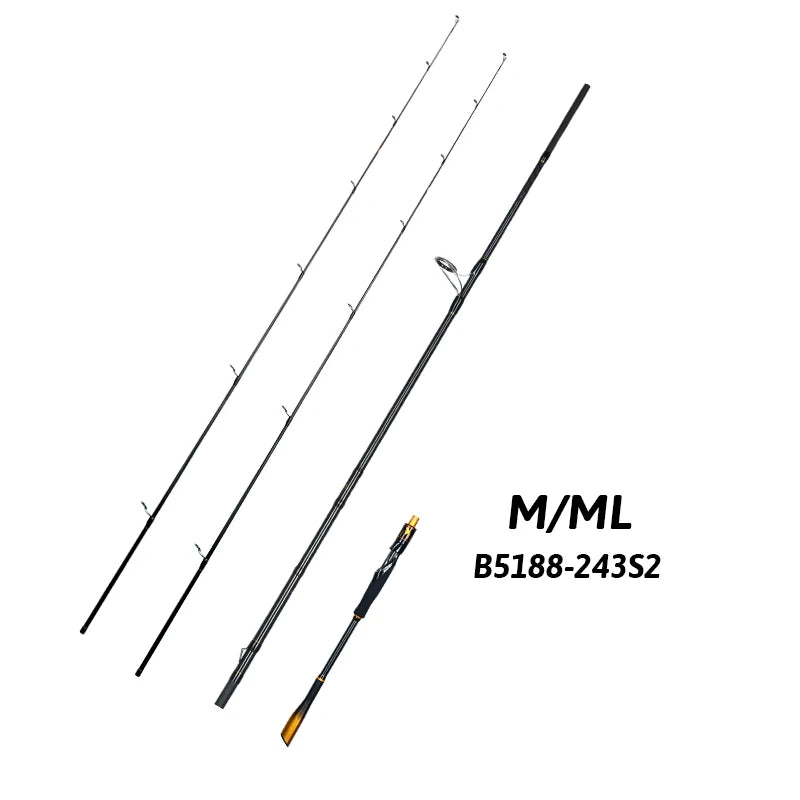 BIUTIFU Carbon Spinning and Casting Fishing Rod with Fuji Guides - Parry's Picks