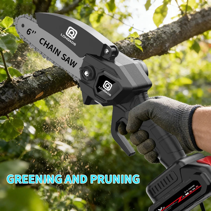 Cordless Mini Chainsaw With Safety Lock For Garden Pruning - Parry's Picks
