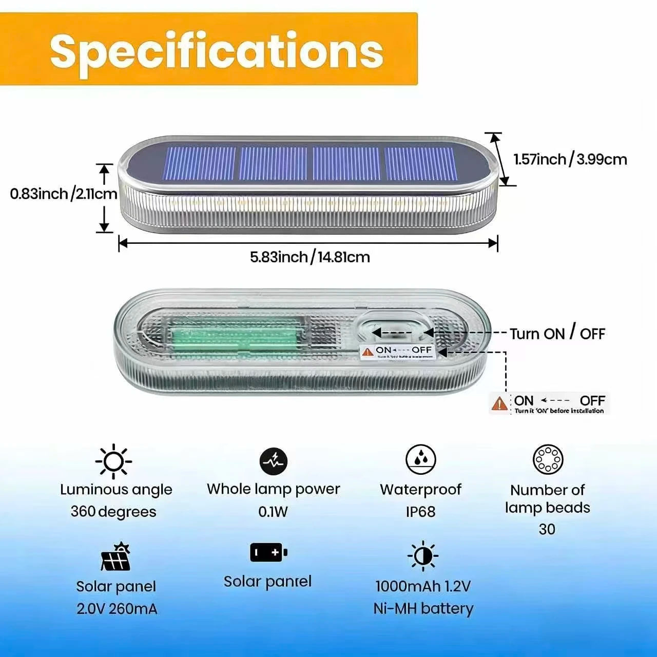 Solar LED Deck Lights 4 Pack IP68 Waterproof Outdoor Garden