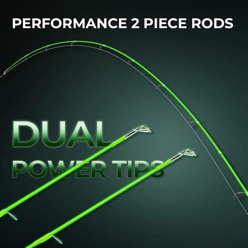 Dual Tip Fishing Rod Reel Combo Spinning Baitcaster IM6 Graphite
