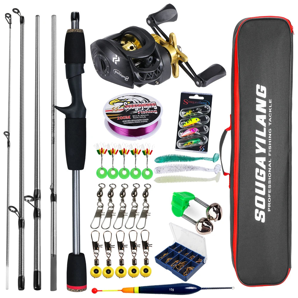 Sougayilang Baitcasting Rod And Reel Full Kit With Aluminum Spool